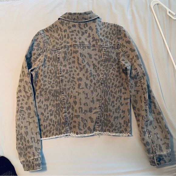 Kut from Cloth Gray Animal Leopard Print Denim Jacket - Picture 12 of 15